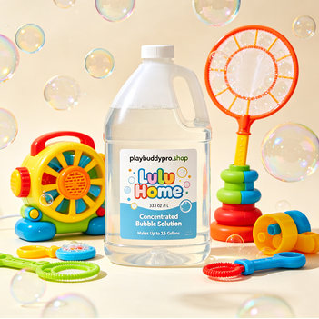 playbuddypro.shop Lulu Home 33.8 OZ/1 L Concentrated Bubble Solution, Refill for Bubble Machines, Giant Wands, and Blowers - Up to 2.5 Gallons for Kids' Birthday Parties