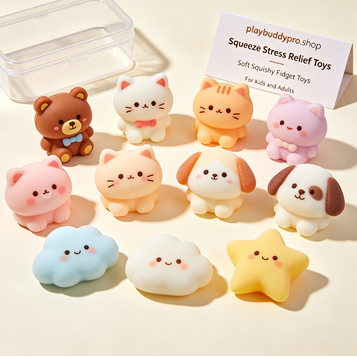 playbuddypro.shop Cute Squishy Fidget Toys, Stress Relief Squeeze Toys for Kids & Adults, Soft Slow Rising Sensory Toys, Birthday Party Favor Gifts